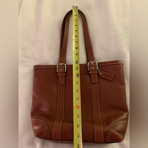 Coach Hampton Vintage Cognac Smooth Leather Tote Shoulder Bag - Picture 8 of 16
